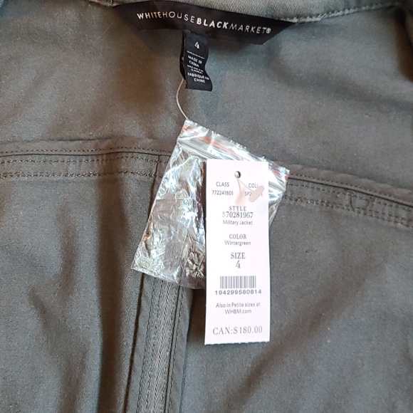 WHBM wintergreen Military Jacket - Picture 3 of 10